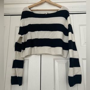 H&M stripped blue and white sweater | Crop sweater